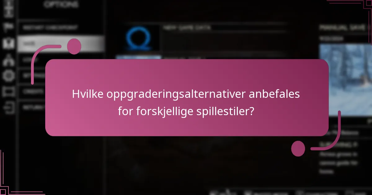 Hva er kostnadene knyttet til hver oppgraderingsalternativ?